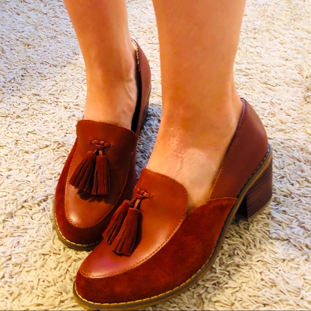 Seychelles Womens Descent Loafer Suede Trim Tassel